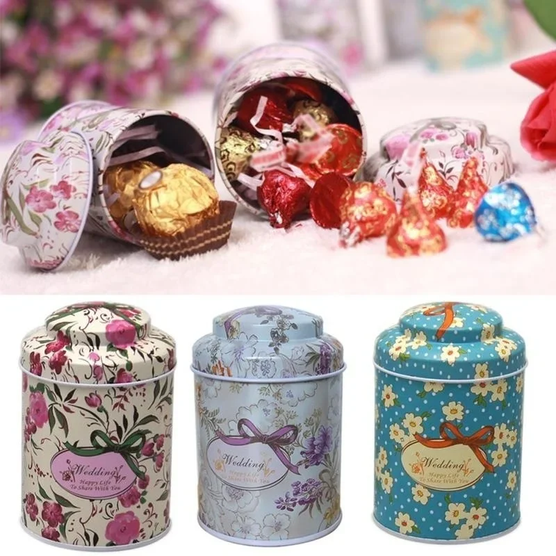 New Mini Vintage Palace Iron Storage Can Candy Cosmetics Storage Box Metal Can Tea Coffee Sugar Storage Jars Christmas Gift