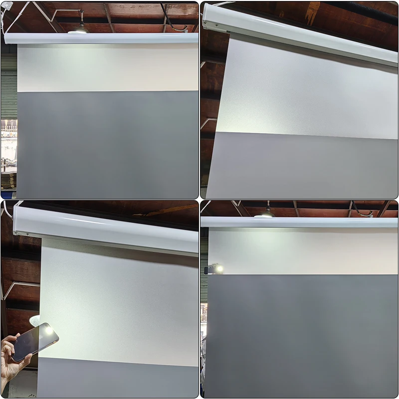Electric Motorized 120inch Projector Screen Wall Mount In-Ceiling Photonic Grey ALR Screen 4K Projection for Normal Projectors