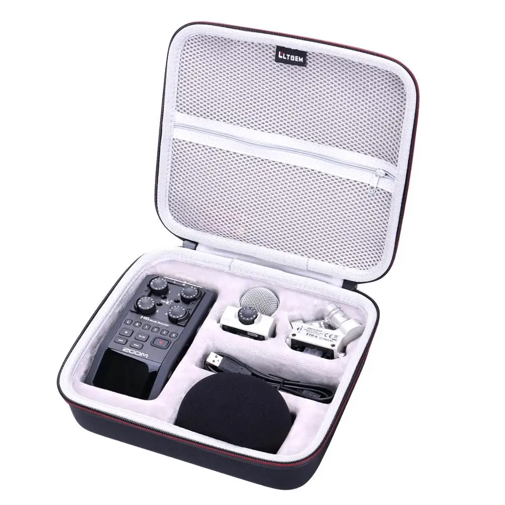 LTGEM EVA Black Hard Case for Zoom H6 Six-Track Portable Recorder