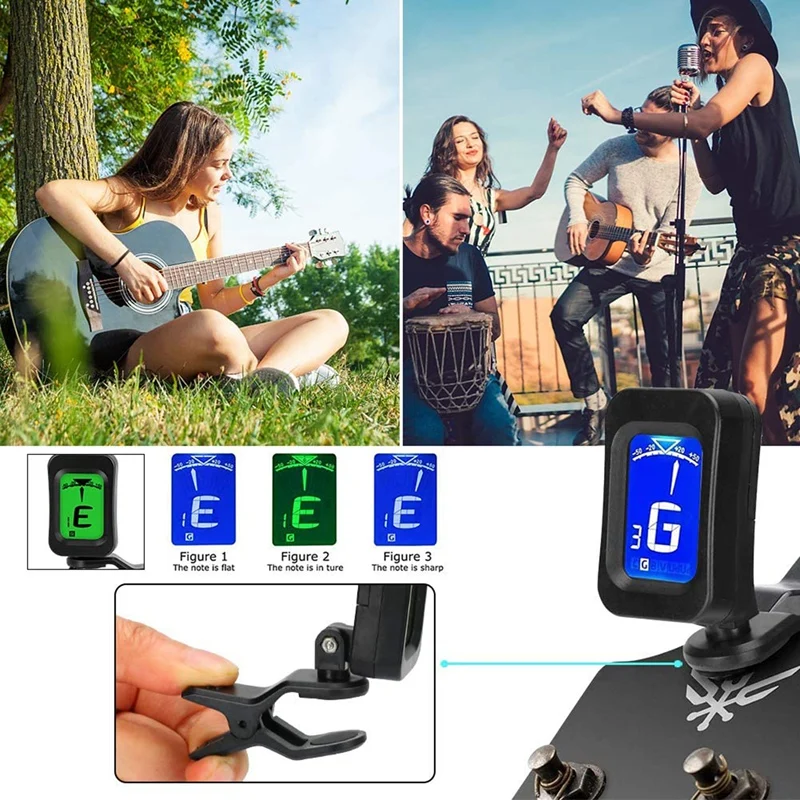 Kit de accesorios para guitarra, 65 piezas, con cuerdas de guitarra, sintonizador, Capo, púas, soporte para púas, púas de dedo pulgar, clavijas de puente