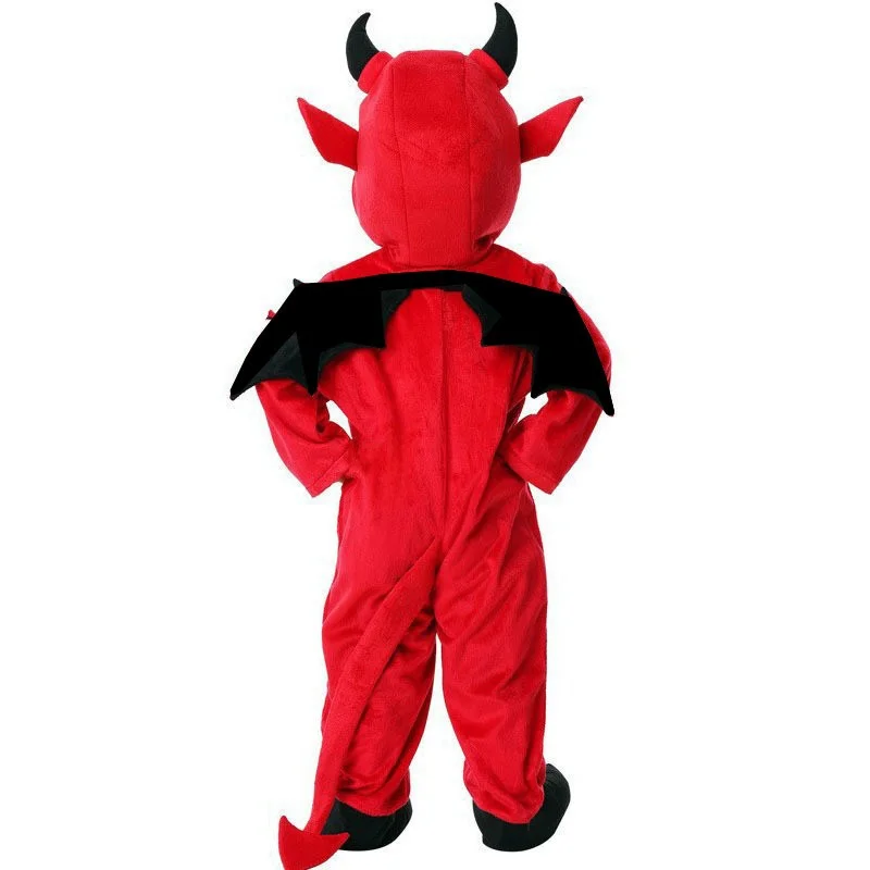 loween Children's Costume Cute Little Devil Bat Performance Clothes Boys' Role-plang  Suit Polyester Fiber