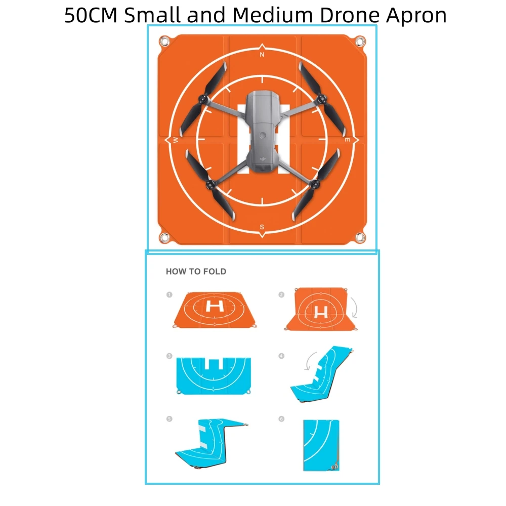 Drone Apron 50CM Small and Medium Double-sided Orange + Blue  Foldable Apron