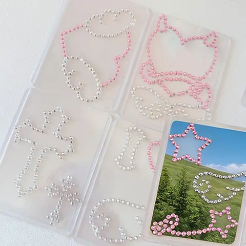 Korean 3D Rhinestone Wing Love Stickers Cute DIY Angel Love Shape Sticker Scrapbook Journal Decor Stickers Decoration