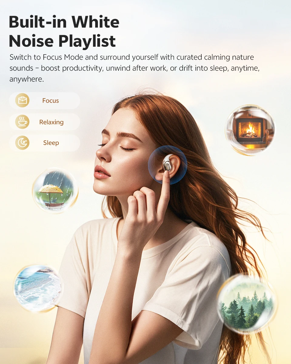 QCY Crossky R70 Open-Ear-Funkkopfhörer, Hi-Res LDAC Audio, Bluetooth 6,0-Kopfhörer, 4 Mikrofone, HD-Anruf, IPX5-Ohrbügel, Sport-Ohrhörer – Detail 3
