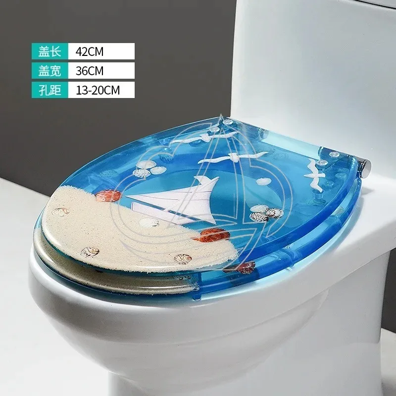 Universal Thickened Toilet Seat with Stainless Steel Hinge Slow Close Quiet Toilet Lid for Home