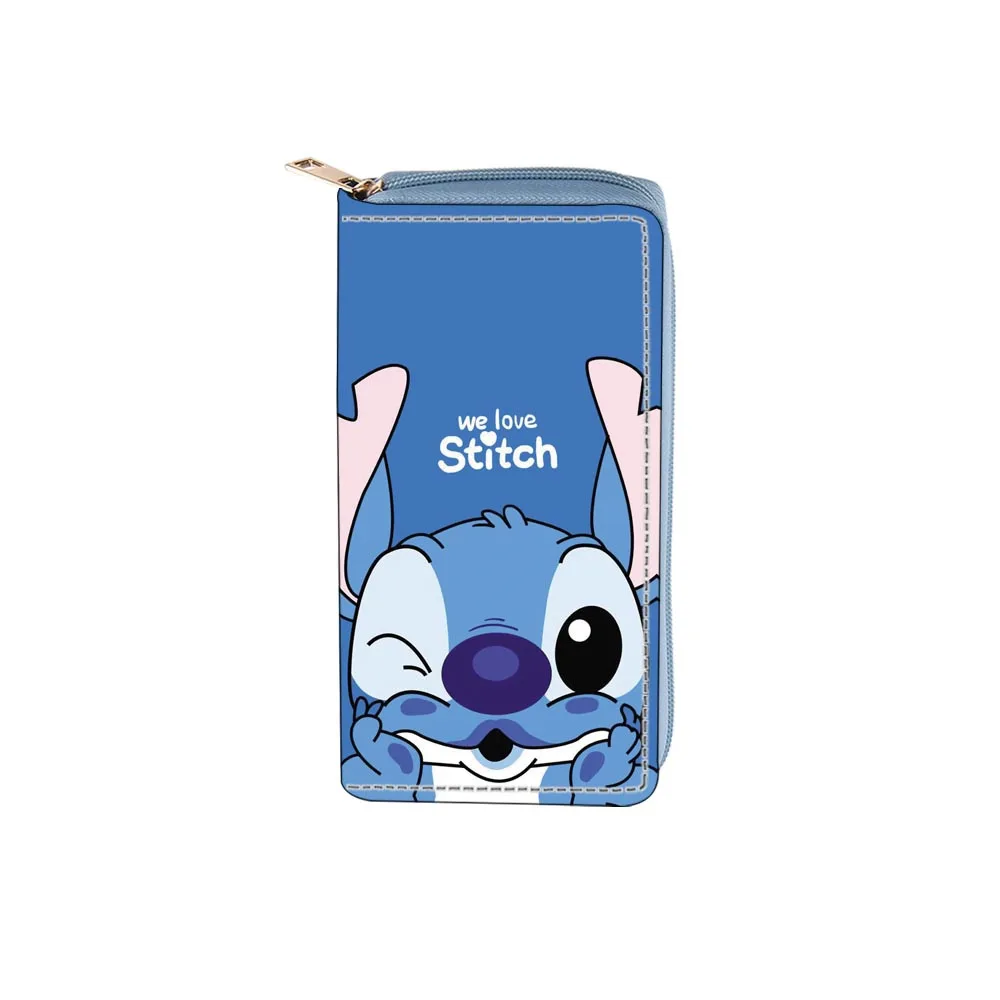 New Stitch Disney's Men's Wallet Cartoon Cute Lady's Wallet Brand Long Large Capacity Multi-card Slot Student Coin Purse Gift