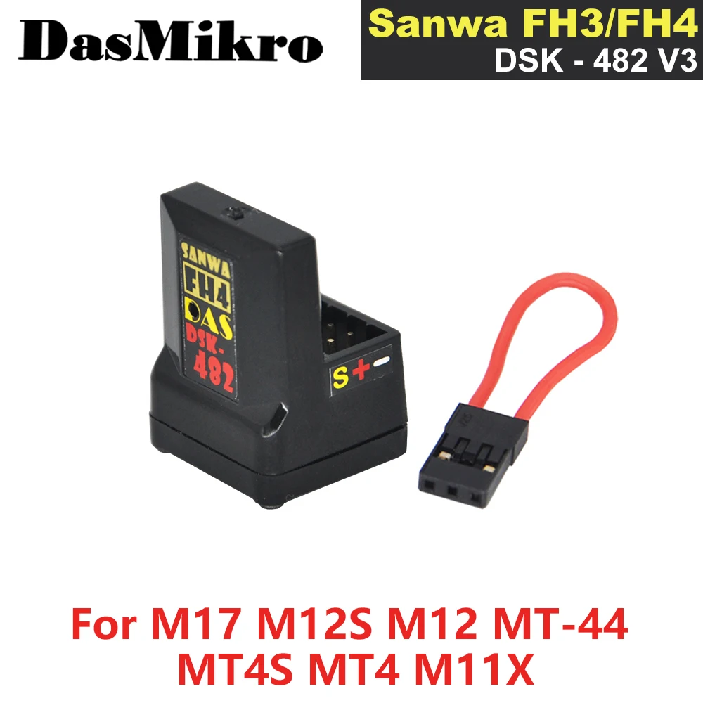 

DSK-482 V3 SANWA FH-4 FH-3 Compatible SUPER RESPONSE FREE ANTENNA 4CH DASMIKRO RECEIVER FOR M17 MT4 M12S M11X MT44