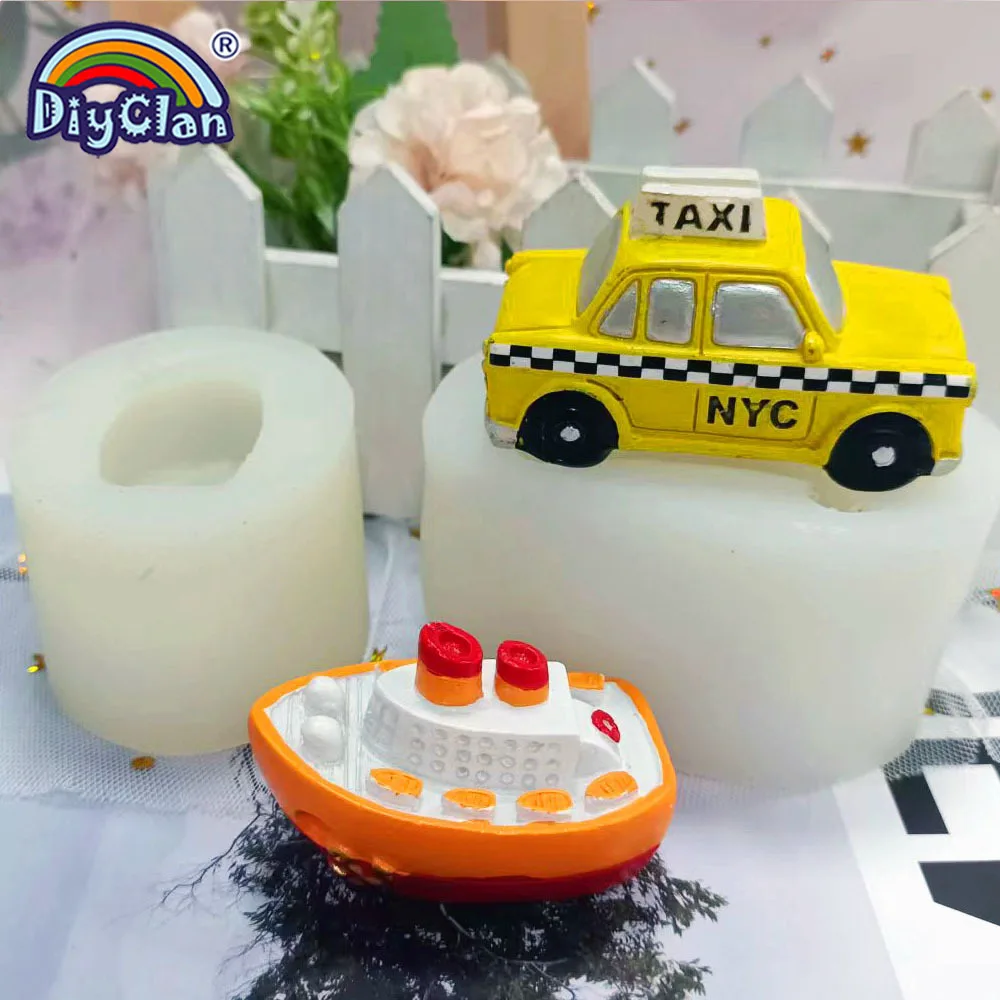 Cruise Car Baking Tools Silicone Mold Mini Style Chocolate Aromatherapy Gypsum Epoxy Resin Handmade Cake Decoration