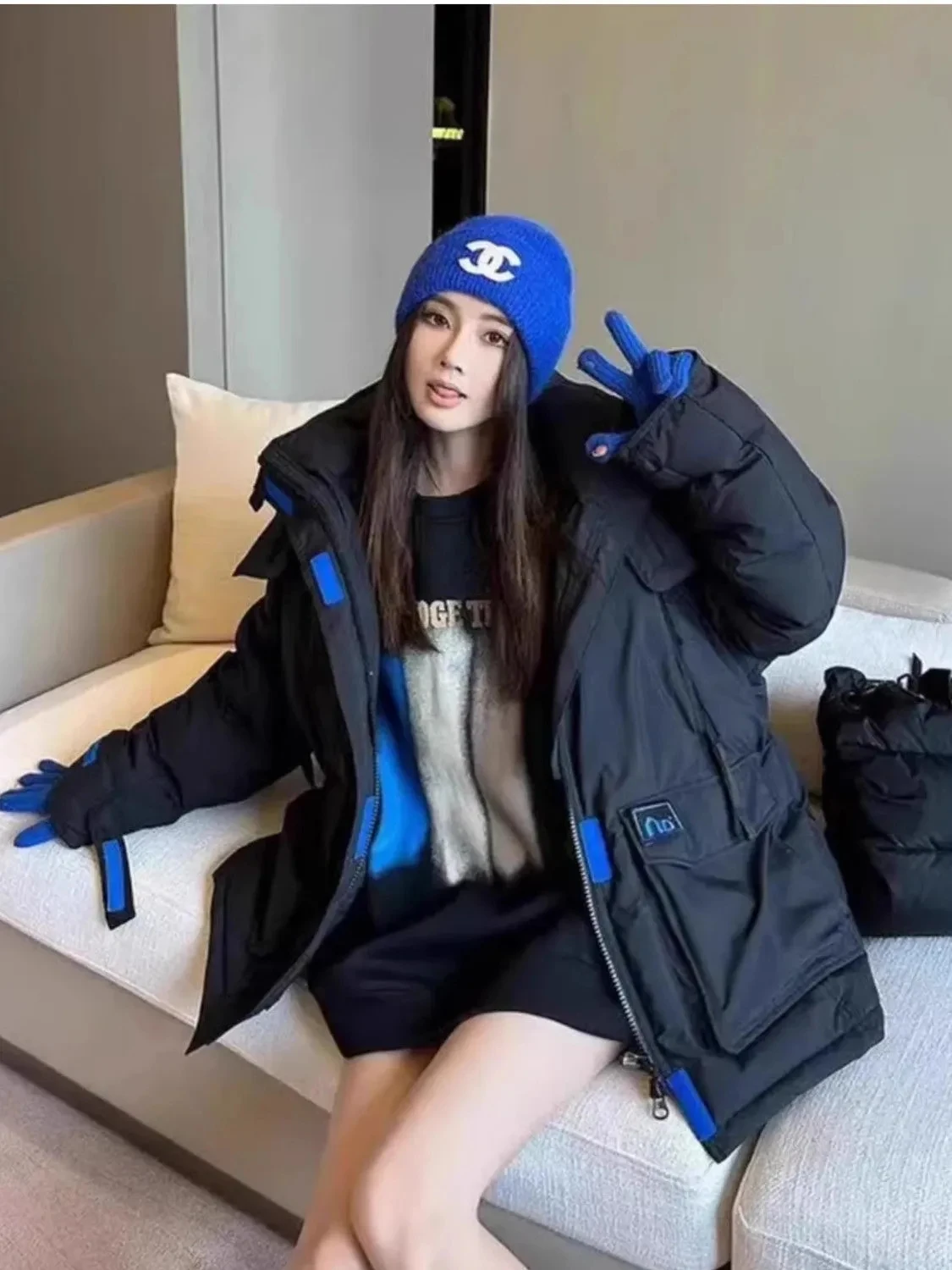 Streetwear Down Cotton Parkas Women's Cotton-padded Jacket Short Coats Oversize Loose Hooded Bread Clothes Student Autumn Winter