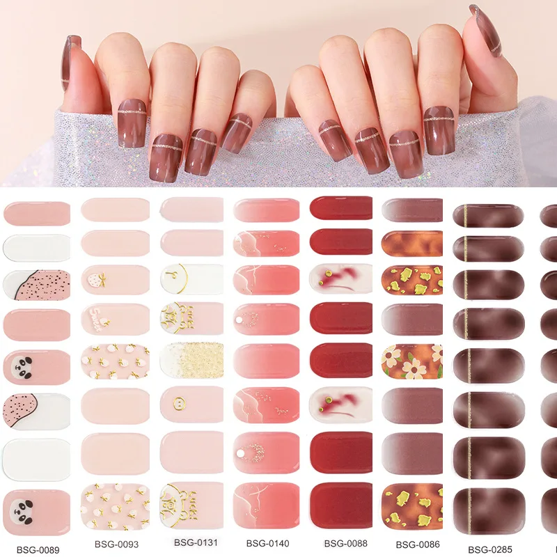 Autocollants pour ongles en gel semi-durci, bandes de vernis à ongles imperméables, enveloppes auto-adhésives pour ongles en gel, autocollants d'art de manucure bricolage, longue durée