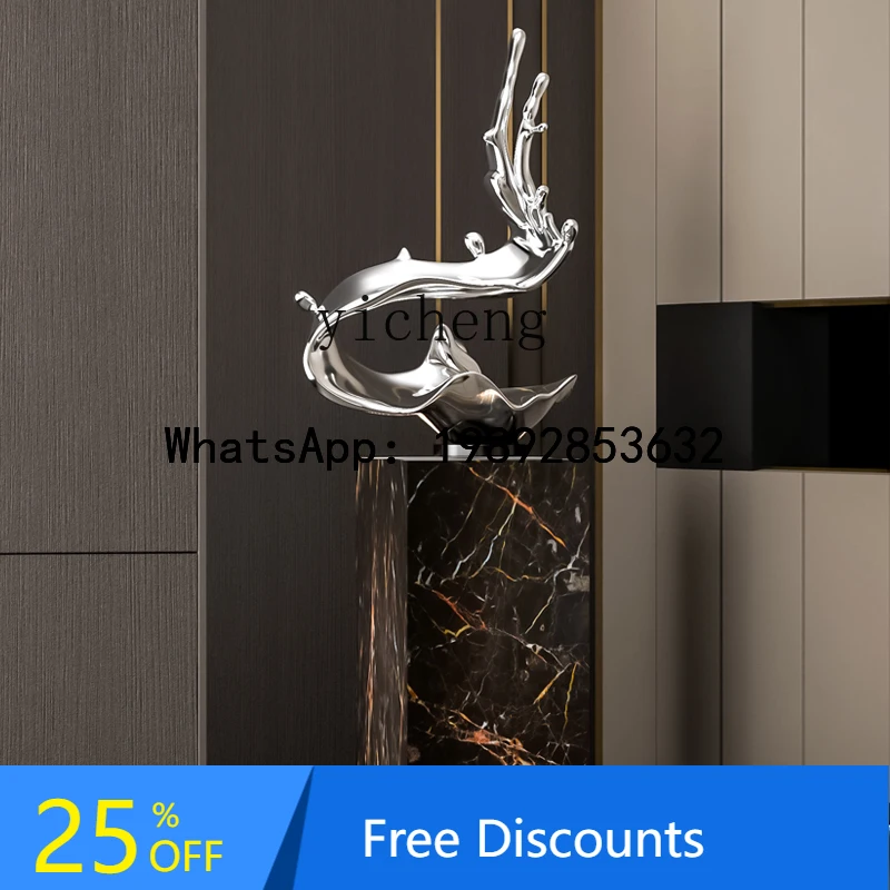 

FZ Modern Creative Wave Sculpture Abstract Crafts Aisle Art Ornament Floor Ornament Home Accessories