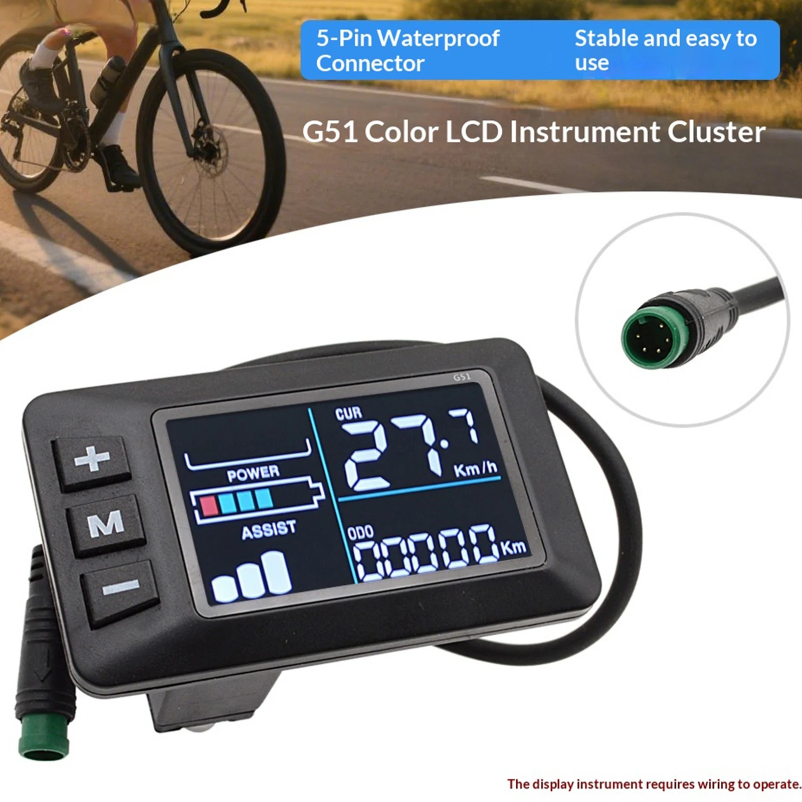 Velocímetro para Bicicleta Eléctrica G51 con Monitor de 5 Núcleos, Pantalla Inteligente de Velocidad, Accesorios para Ciclismo