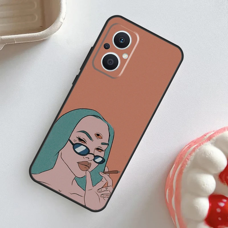 Three Eyed Girl Aesthetic Case For OPPO Reno 10 Pro 11F 4Z 5Z 8T 4 5 6 7 8 Lite OPPO Find X2 X3 Neo X5 X6 Pro Cover