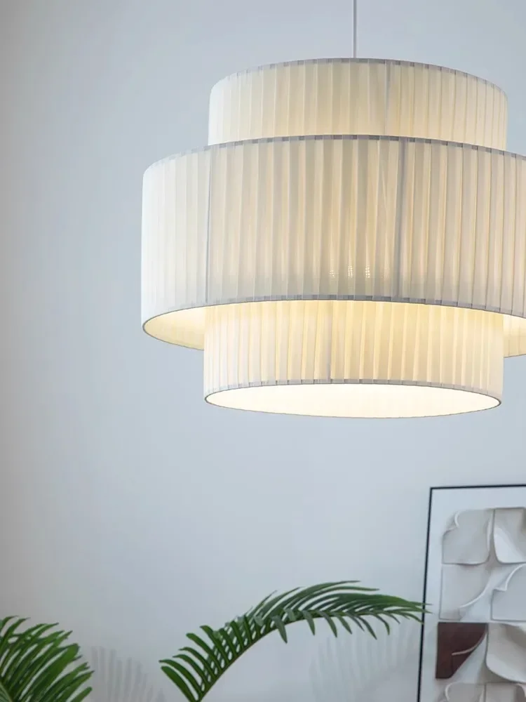 Lampade a sospensione in tessuto nordico lampadario camera da letto ristorante minimalismo bianco appeso Led sospendere decorazioni per la casa lampade infissi