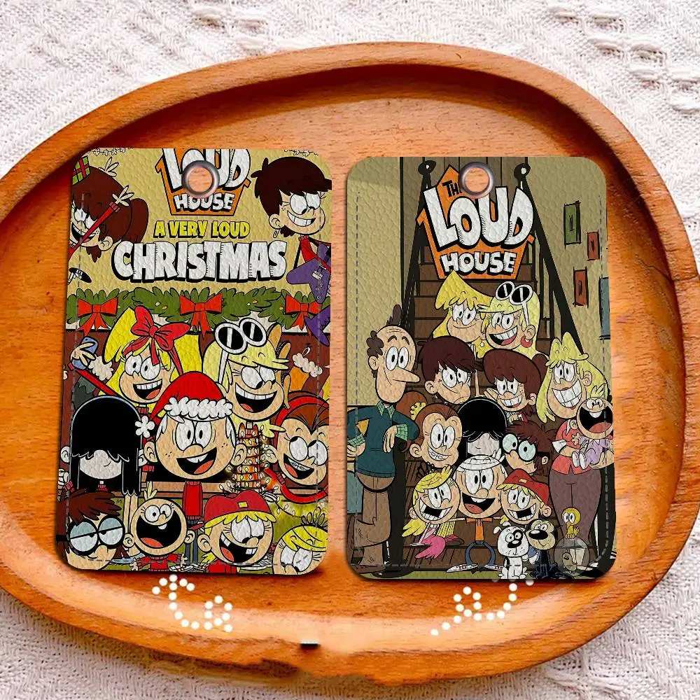 Cartoon movie The L-Loud H-House PU Soft Leather Rectangular Key Card Holder Induction Elevator Protection Cover