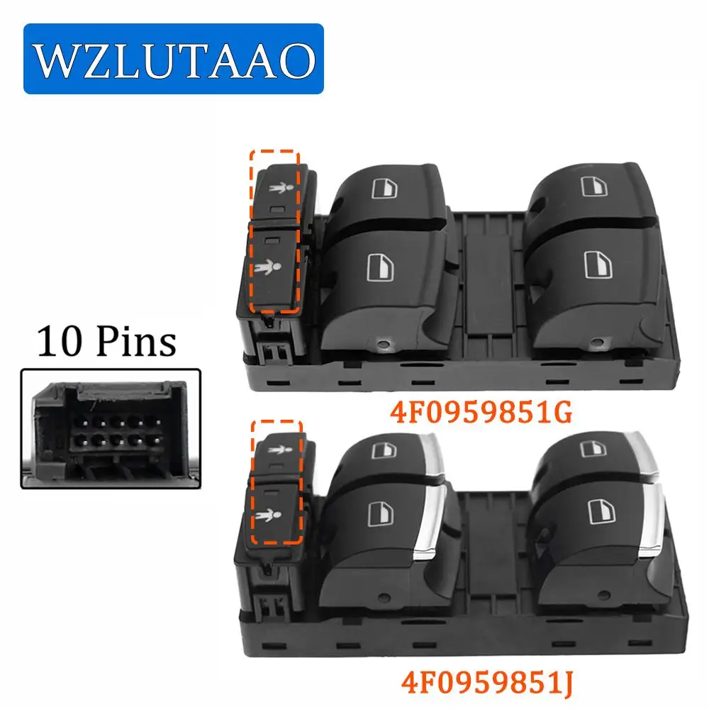 

Master Window Switch Button Control With Child Safety Lock For 2006-15 Audi Q7 4F0959851J 4F0 959 851 J 4F0959851G 4F0 959 851 G