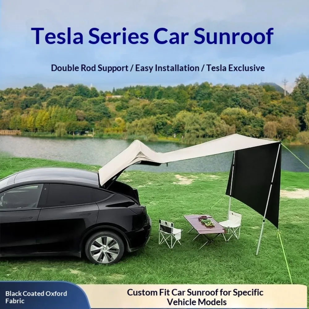 For Tesla Model Y / Model Y Juniper Car Tent Tailgate Awning Trunk Camping Sun Shelter Outdoor Canopy for Travel Trip