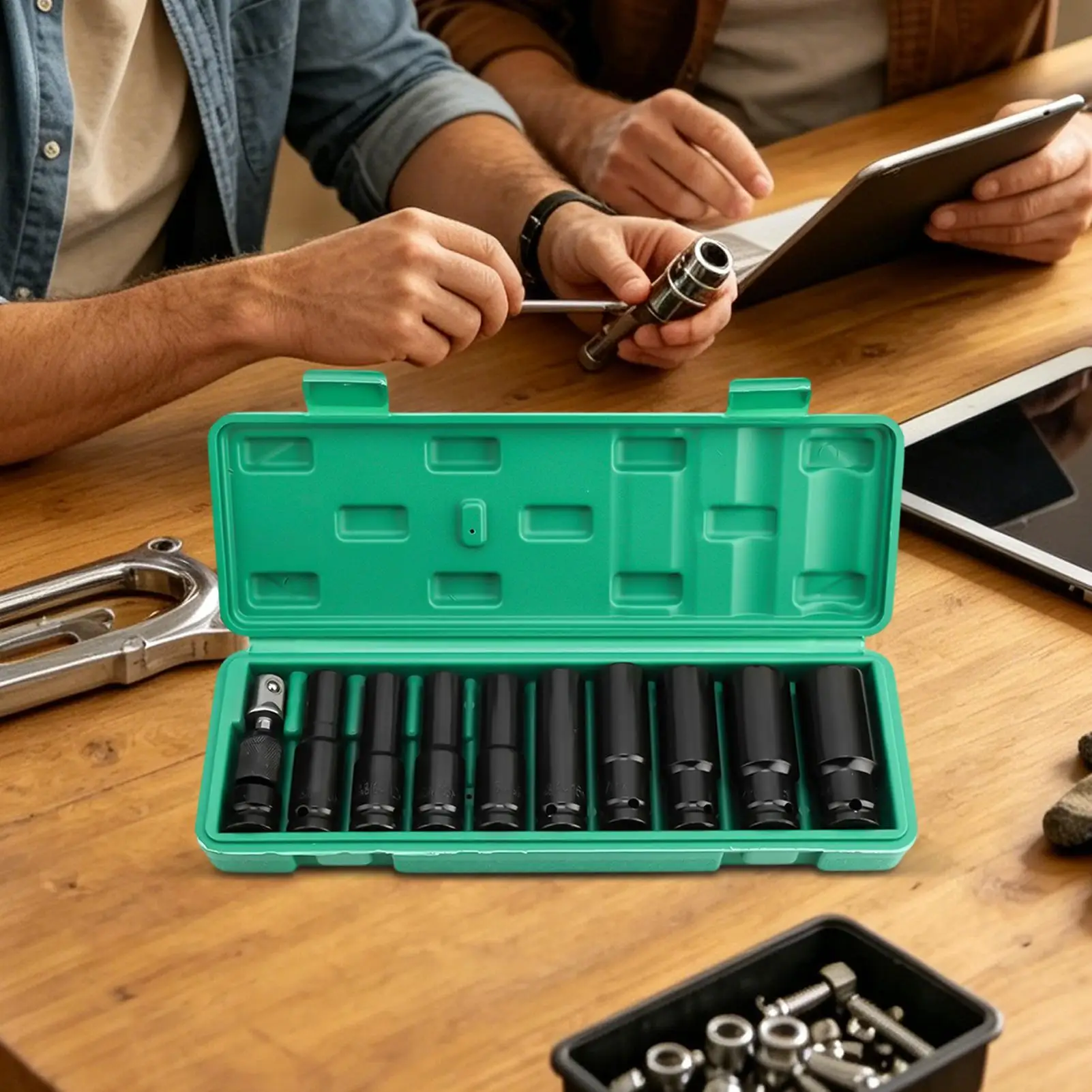 Electric Tool Socket Set 10mm To 24mm Tight Fit Air Tool Hex Socket Set For Mechanics Professionals Technicians Crafting