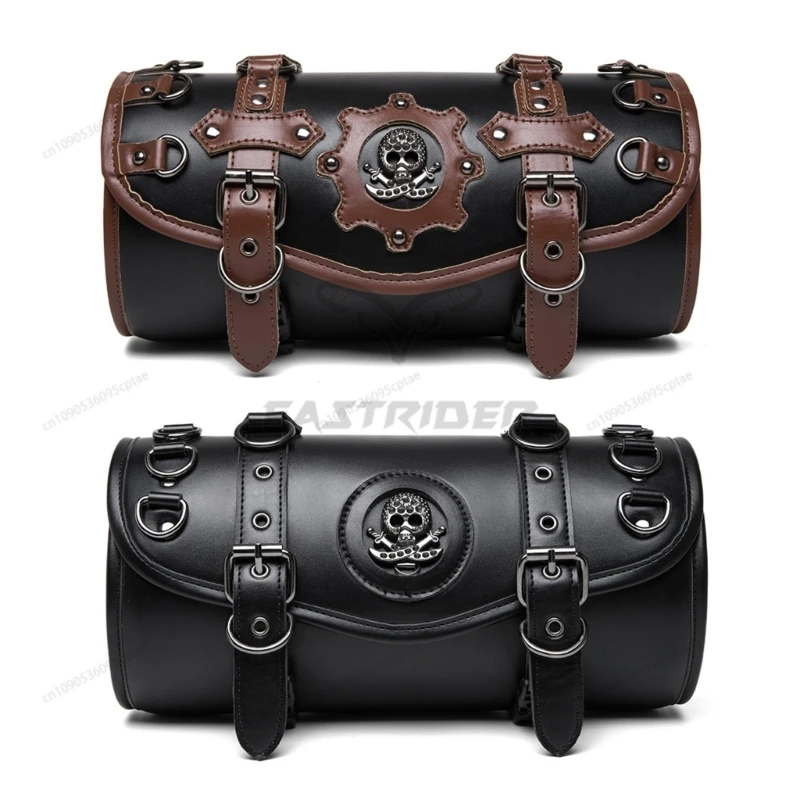 

Punk Styles Motorcycle Storage Pouches Saddlebag PU Leather Tool Bag Suitable for Handlebar Fork, Riders Daily Commute
