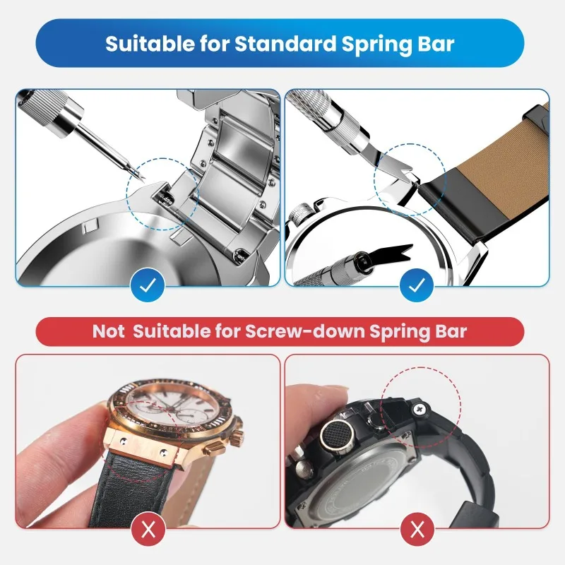 27Pcs Watch Band Spring Bar Remover Tool Kit Professional Watch Repair Tools with Double-ended Watch Repair Fork and Spare Pins