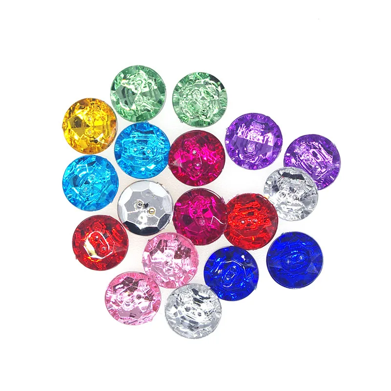 50PCs Acrylic Sewing Buttons Scrapbooking Round Two Hole 11mm Costura Botones Decorate bottoni botoes