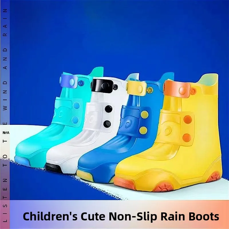 

Waterproof Silicone Children's Shoe Covers Anti-Slip Wear-Resistant Outdoor Elementary School Students Rain Boots Baby Booties