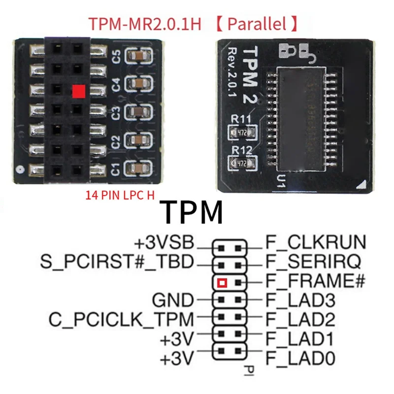 High Quality-TPM 2.0 Security Module For ASUS 14Pin LPC H Mainboard Data Encryption Hardware Basic Module