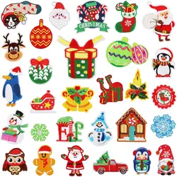 Snowman Elk Christmas Emblem Clothing Accessories Badge Sticker Embroidered Embroidery Sticker Iron-on Patches