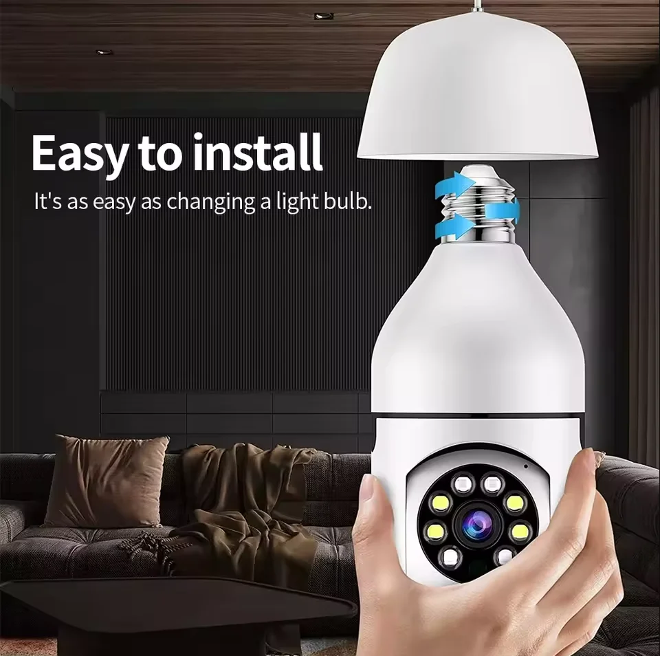 E27 Bulb Surveillance Camera Night Vision Wireless Home Camera 2MP CCTV Video Security Protection Baby Mini Cam
