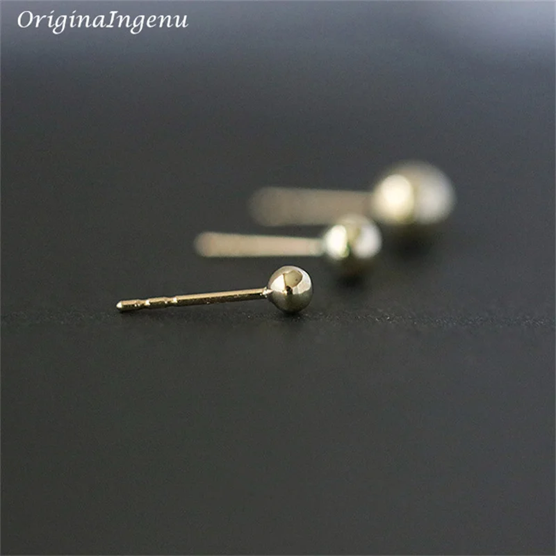 9K Solid Gold Balls Stud Earrings 3MM/4MM Balls Earring Dainty Women Earrings 9k Gold Jewelry Tarnish Resistan Fine Jewelry