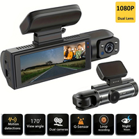Dual Lens Car Camera DVR 1080P Front Interior View Dashcam Vehicle Video Recorder Night Vision Loop Recording Black Box