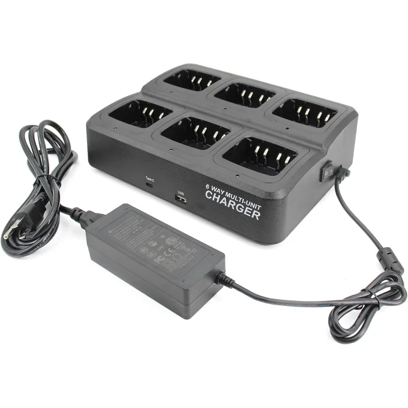 WPLN4226 WPLN4232 6-Way Charger Fit for Moto R5 R7 XPR7550e XPR7350e XPR3300e XPR3500e XPR6550 APX4000 Radio PMNN4409 PMNN4448