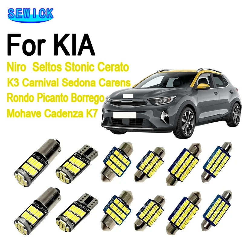 Luz LED Interior para KIA Niro Stonic Cerato K3 Seltos carnaval Sedona Rondo Picanto Borrego Mohave Carens Cadenza K7 bombillas de coche