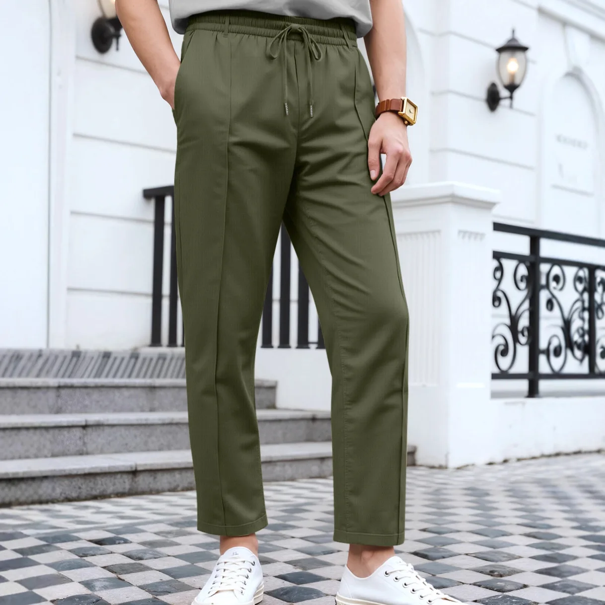 Foreign Trade Cross-Border Amazon Spring And Autumn American Style Solid Color Casual Simple Plus Size Men's Business Slim Fit