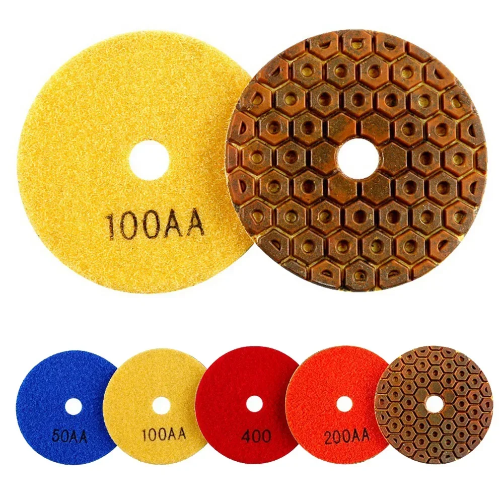 

4Inch Polishing Pad Metal Water Polishing Blade Wet/Dry Pad For Granite Marble Concrete Stone Angle Grinding Discs