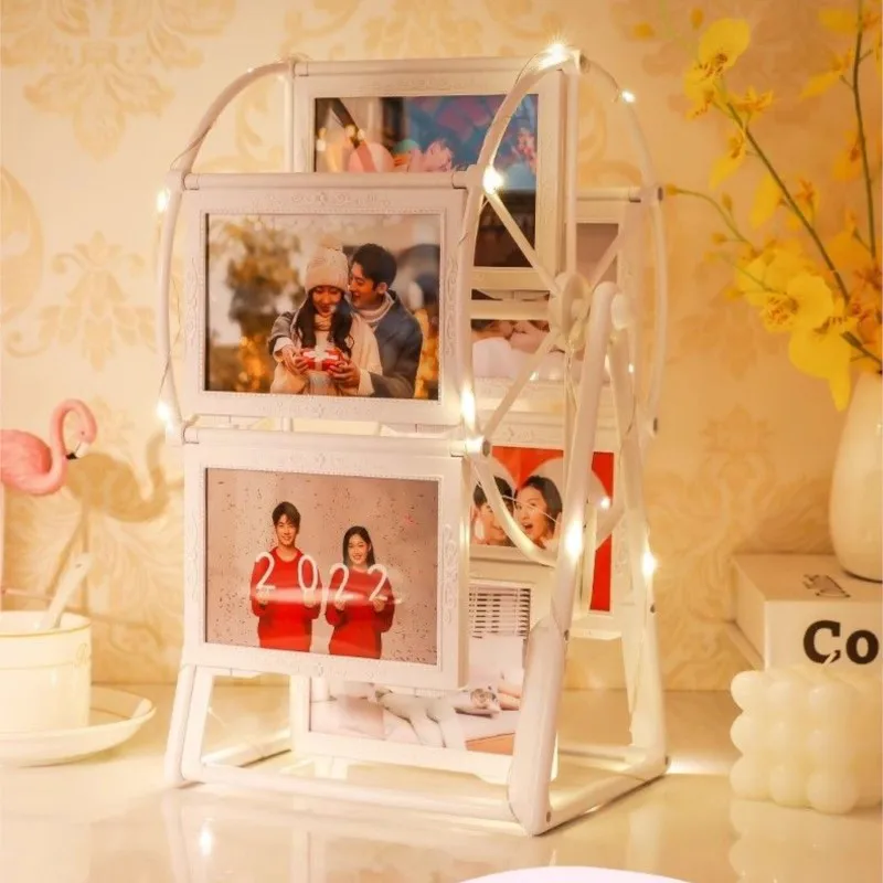 Plastic Photo Frame DIY 5 Inch Ferris Wheel Shaped Birthday Gift Male Female Friend Practical Photo Frame Display Platform ZI379
