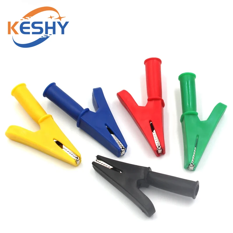 Pure Copper Insulated Test Alligator Clip 10MM Opening With 4MM Jack Safety Crocodile Clamps For Banana Plug Or Welding DIY Tool