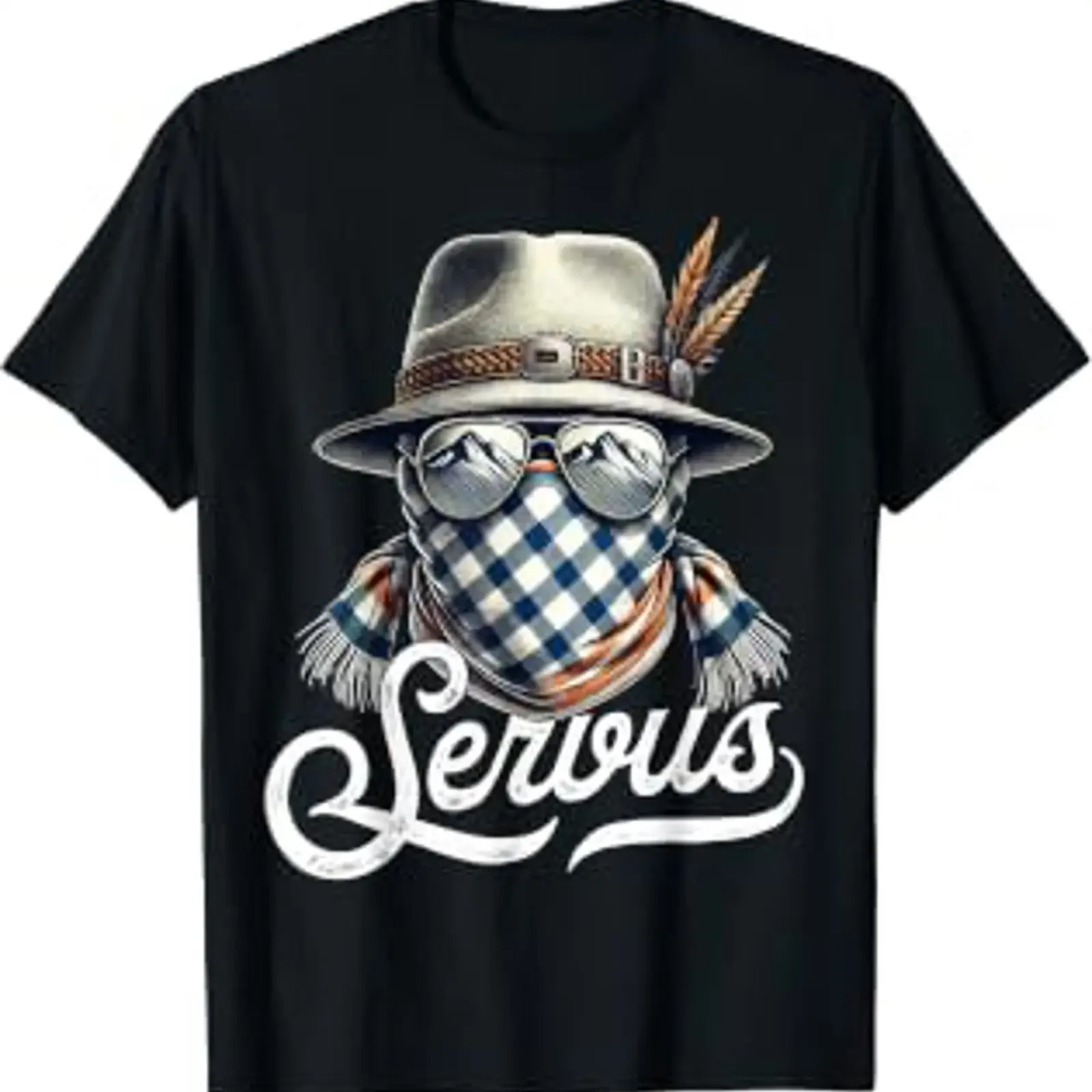 Футболка Servus, костюм ледерхозен, мужской, черный, винтажный, с эффектом потертости, дышащий, унисекс, эластичный, модная уличная одежда, дизайнерская одежда.