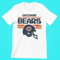 Chicago Bears Tecmo Bowl Throwback Retro Pixel Art 8 Bit NES Graphic T-Shirt