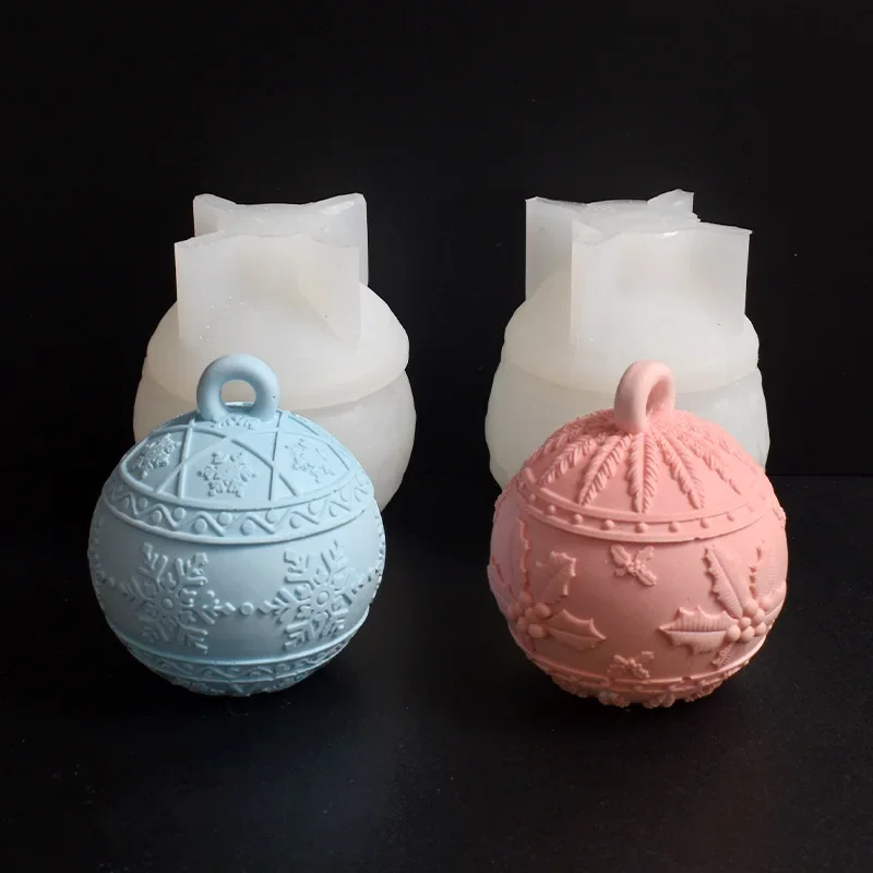Relief Christmas Holly Berry Candle Cup Silicone Mold Snowflake Candle Holder Silicone Mold Cement Concrete Gypsum Making Mold