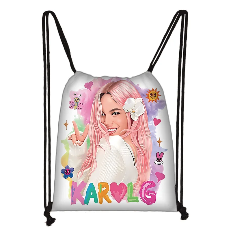 Cartoon Child Printed Drawstring for Karol G Manana Sera Bonito Shopping Bag Men Women Football Sports Gym Storage Yoga Backpack