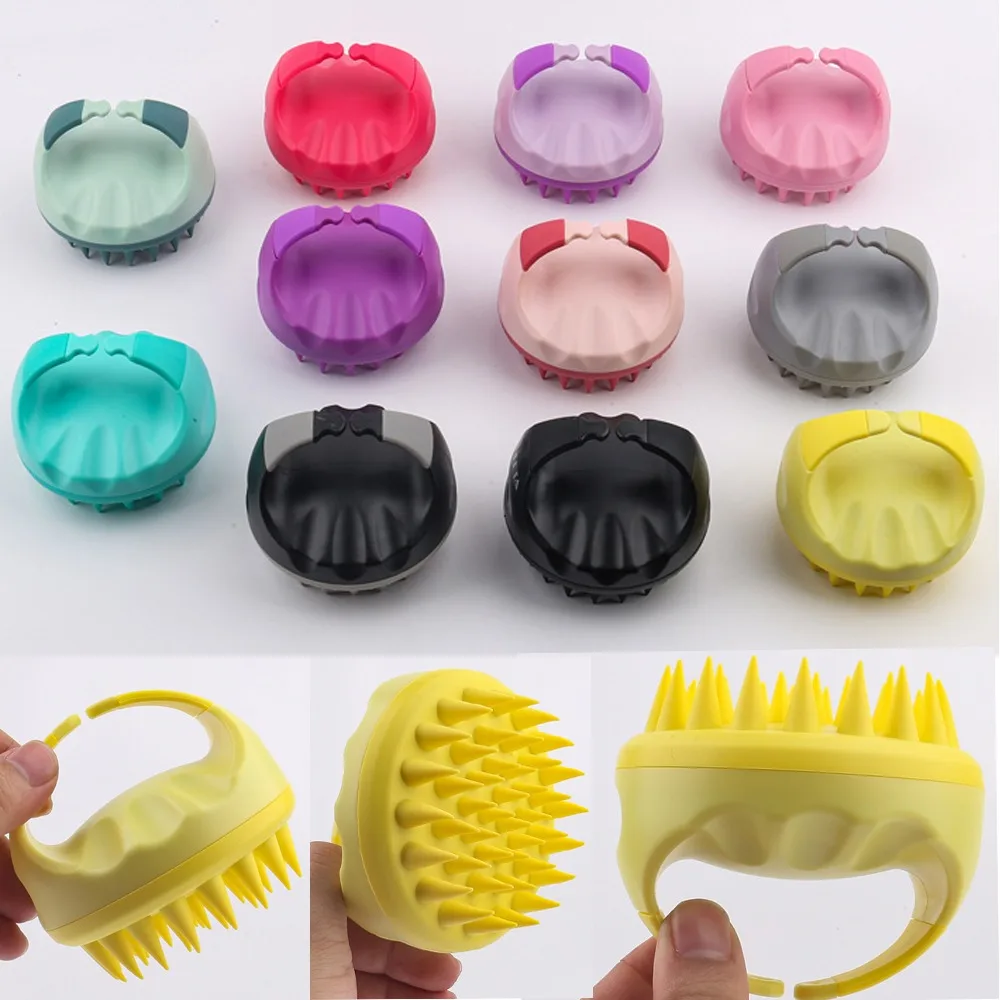 Durable Silicone Shampoo Brush with Handle Multipurpose Scalp Massage Brush Practical Shower Brush Bathroom