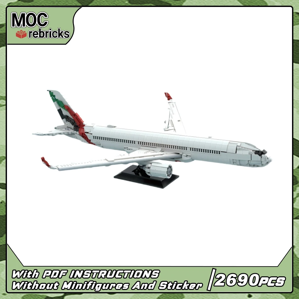 

Creative MOC Emirates Civil Aircraft A350-900 Airplane Building Block Assembly Model Technology Bricks Collector Sets Toy Gifts