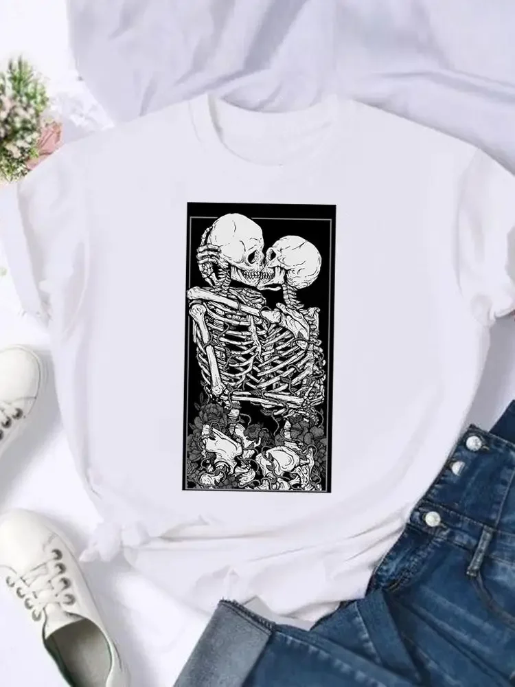 Happy Halloween Thanksgiving Fashion Clothing Fall Watercolor Letter Festival Women Female T-shirts Print T Top Graphic Tee