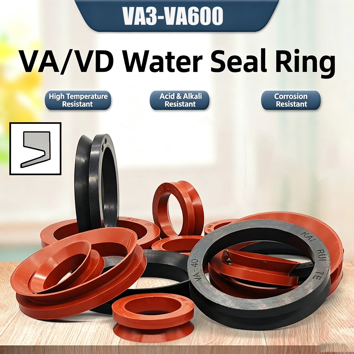 Fluororubber VA/VD Type O Ring Sealing Gasket 3-220mm Cuff NBR Rubber Rotary Rod Water Shaft Seal Wear Resistant Waterproof