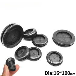 Black Round Grommet Protective Coil Double-sided Rubber Firewall Hole Plug Retaining Ring Parts Car Electrical Wire Gasket Kit