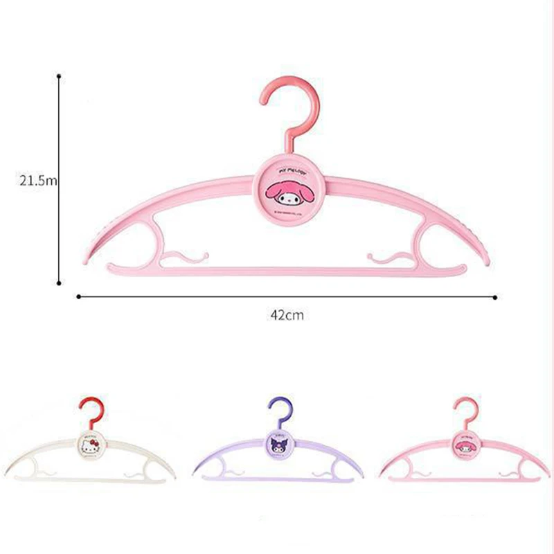 5 uds Kawaii Sanrio tendedero balcón encantador Hello Kitty productos para el hogar niñas plástico antideslizante estudiantes dormitorio percha de ropa