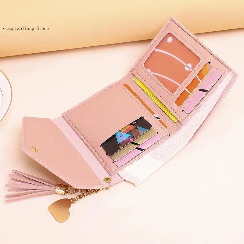 Women's Short Wallet Tassel Student Cute Thin Simple Versatile Daily Multi Slot Wallet Zero Wallet