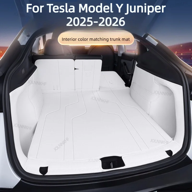 For Tesla Model Y Juniper 2025 2026 Full Coverage Leather Trunk Mat Trunk Liner Cargo Liner Car Rear Boot Protection Accessory
