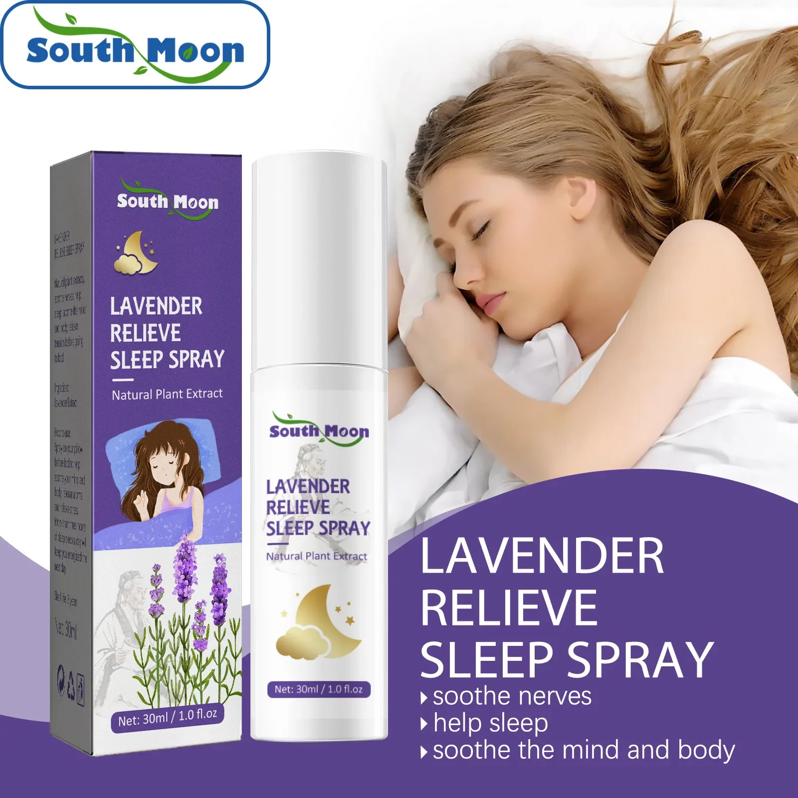 Lavender Sleep Spray 30ml Aromatherapy Sleep Lavender Vanilla Pillow Mist Lavender Sleep Spray Soothe Your Mind Body and With